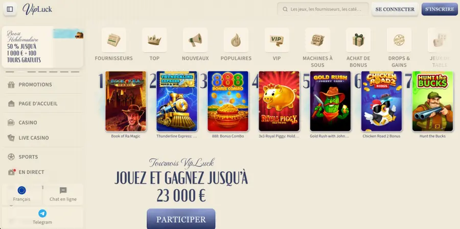 Casino en ligne main